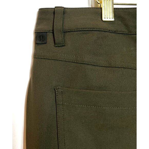 Lululemon ABC Slim-Fit Pants Warpstreme Olive Green 35" Waist Mens Stretchy - Picture 7 of 8